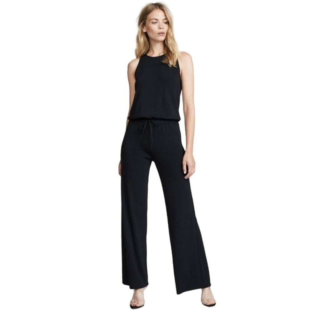 Black Sleeveless Wide-Leg Jumpsuit